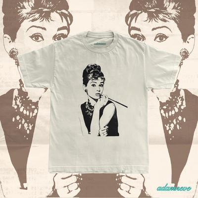 Audrey Hepburn Vintage Graphic Tee, Old Hollywood Style, 100% Cotton