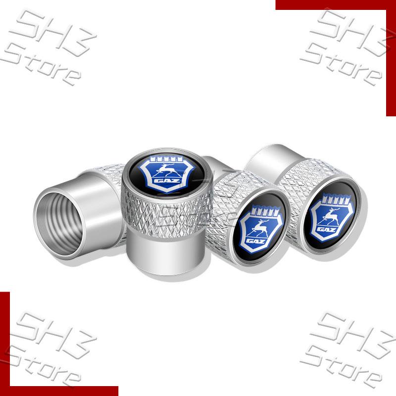 AUQ1 4Pcs/Set Car Wheel Tire Valve Caps Tyre Air Stem Covers Dustproof Waterproof Decoration For GAZ Gazelle Badge Auto Accessories
