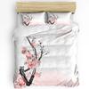 Plant Pink Cherry Blossom Art Bedding Set 3pcs Duvet Cover Pillowcase Kids Adult Quilt Cover Double Bed Set Home Textile
