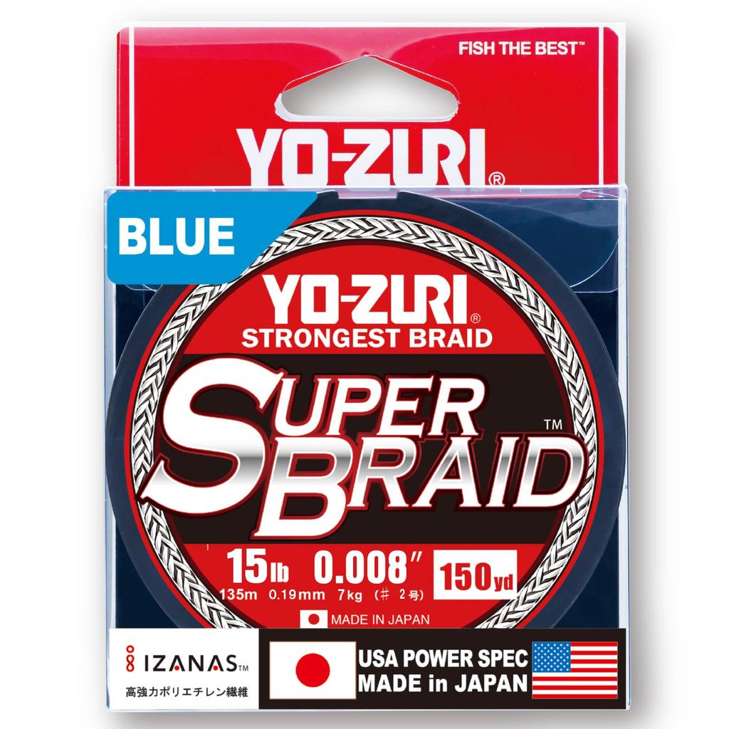 PE Line Super Braid 150YDS 15Lbs Blue YO-ZURI Color