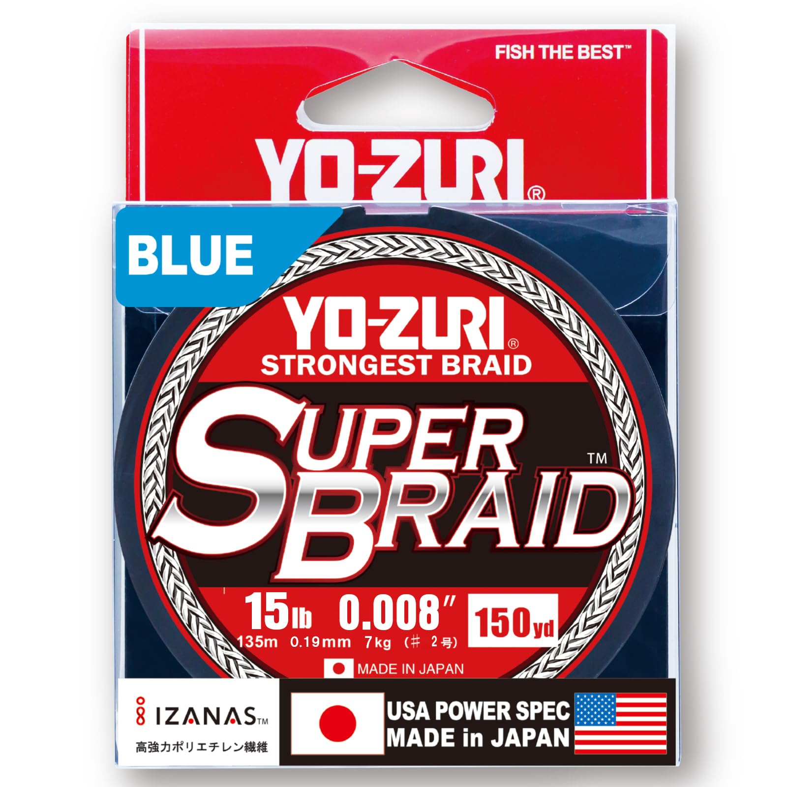 

PE Line Super Braid 150YDS 15Lbs Blue YO-ZURI Color синий