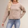Women's Fashion Casual Round Neck Colorblock Loose All-match Pullover Sweater Top