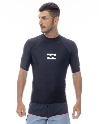 High Neck Short Sleeve Logo Rash Guard