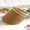 Women's Summer Straw Sun Hat - Duckbill Cap for Travel and Beach