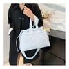 IELGY Casual Nylon Cloth Drawstring Soft Quilted Handbag Lightweight Simple Cotton Bag Large Capacity Crossbody