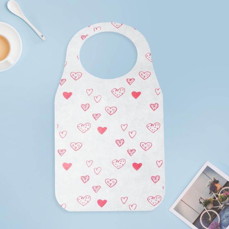 Disposable Non-woven Fabric Apron, Breathable and Thickened Heart-shaped Apron, Family Dining, Barbecue and Catering Apron