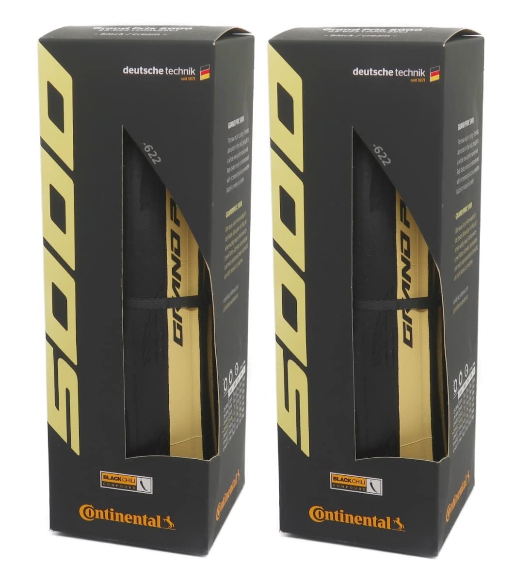 

Set of 2 Continental GRAND PRIX 5000 Cream Skin Black (700x28c) [Used]