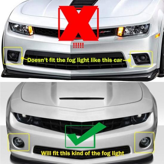 Chrome ABS Front Fog Light Lamp Cover Trim Frame For 2010-2013 Chevrolet Camaro