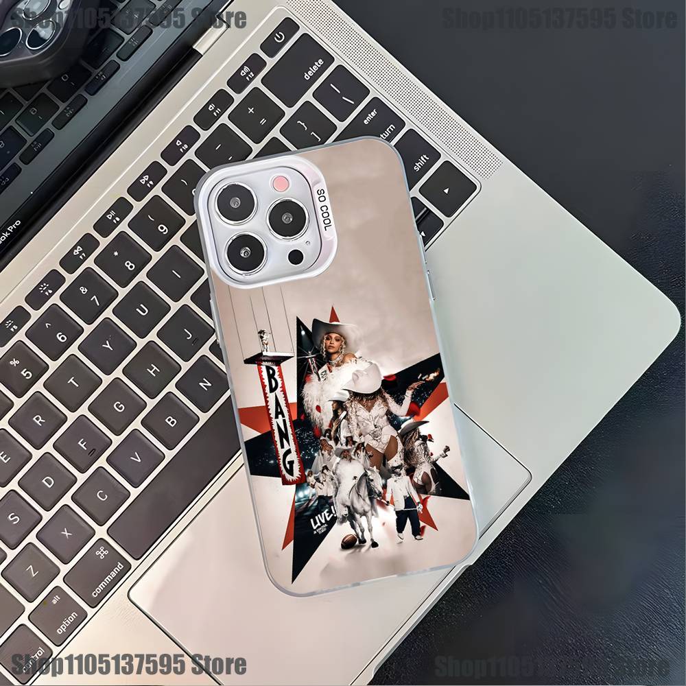Singer B-Beyonce Phone Case For iPhone 17,16,15,14,13,12,11,Pro,XS,Max,Plus,Mini,SE4,E White Matte Shockproof Cover