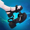 2025 new summer sandals for women are comfortable to wear, thick-soled soft-soled with skirts, bows, Roman beach shoes for women