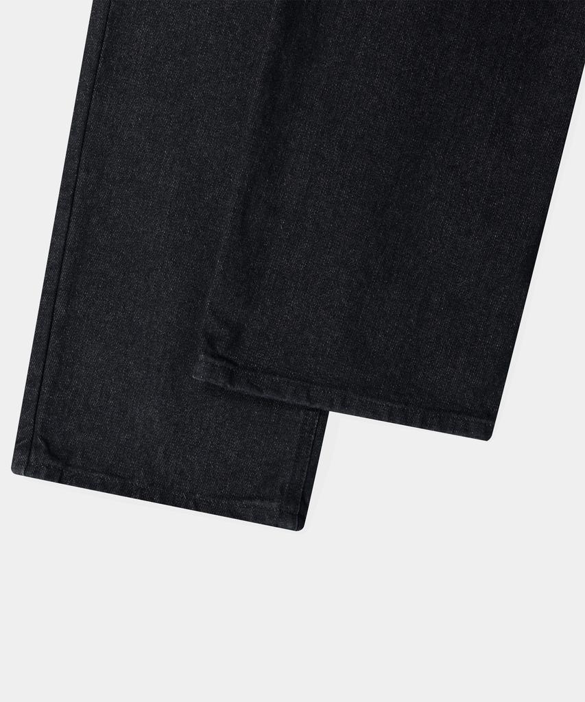 Lambeulla Bgn Semi-Wide Denim Pants [Black]