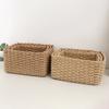 3Pcs Woven Storage Basket Natural Rattan Paper Rope Stackable Square Open Design for Kitchen Bedroom Living Room Bathroom Storage Organizers Home Tidy