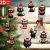 8/16/24Pcs Christmas Wooden Bicycle Santa Claus 2D Flat Wooden Pendant Christmas Tree Decorations Perfect Holiday Gift Decor