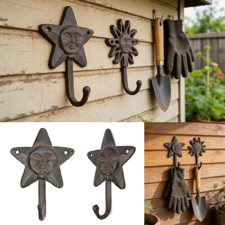Sun Or Star Shaped Iron Wall Hook Ideal For Gifts And Decoration Hanger For Bedroom Living Room Garden