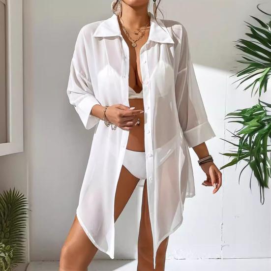 Überwurf-Strickjacke Damen Sonnenschutz Strand-Überwürfe Leichte Badeanzug-Überwürfe für den Urlaub Lässige Strandkleider Modische Bademode