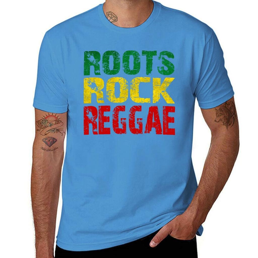 ROOTS ROCK REGGAE T-Shirt Vintage Cute Tops Customizeds Mens Clothes