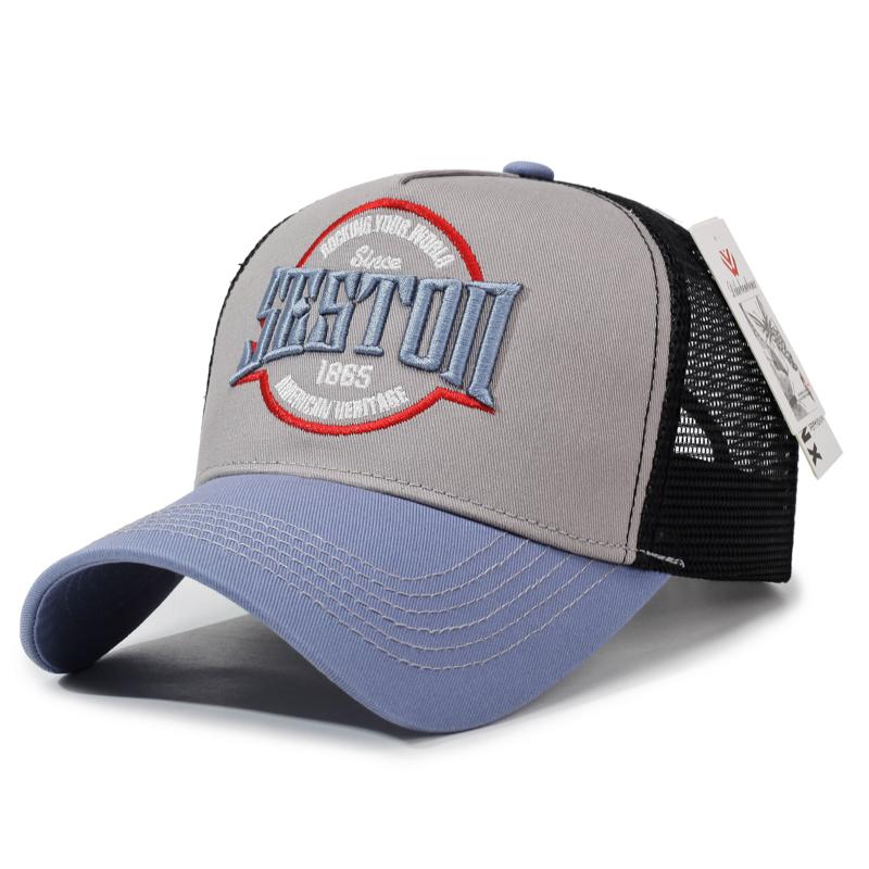 Custom Logo Trucker Hats BSCI Certified Breathable Mesh Back Baseball Caps Vintage Embroidery Adjustable Trucker Caps One Size небесно-голубой