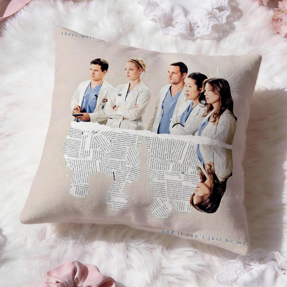 G-Greys Anatomy Cushion Cover Premium Comfort Reversible Pillow Cove -Two In One Design for Any Room & Car Interior