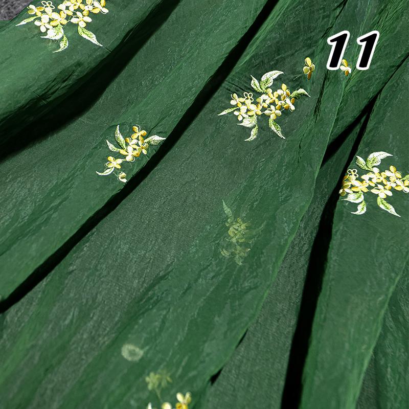 

50x150cm Ancient Style Embroidery Flowers Fabric Ultra-Thin Chinese Style Fabric for DIY Hanfu Wedding Dress Stage Decor 50x150cm