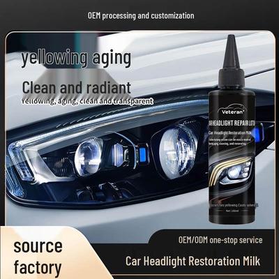 Car Headlight Repair Emulsion - Restores Yellowing, Aging Lights Without Sanding Tools