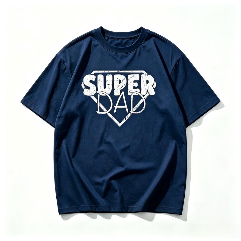 Vintage Super Dad Graphic TShirt For Unisex Fathers Day Gift Retro Distressed Print Cotton Casual Short Sleeve Tees Harajuku Y2k