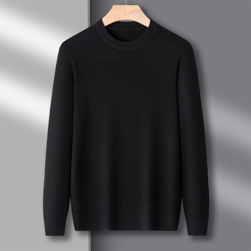Pulover tridimensional pentru bărbați cu gât rotund de toamnă