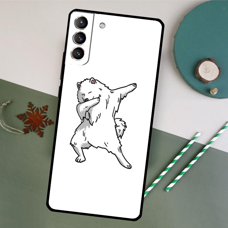 Cartoon Samoyed Dog Phone Case For Samsung Galaxy S25 S26 Ultra S20 S21 S22 S23 S24 Plus S10 S25 FE Back Cover