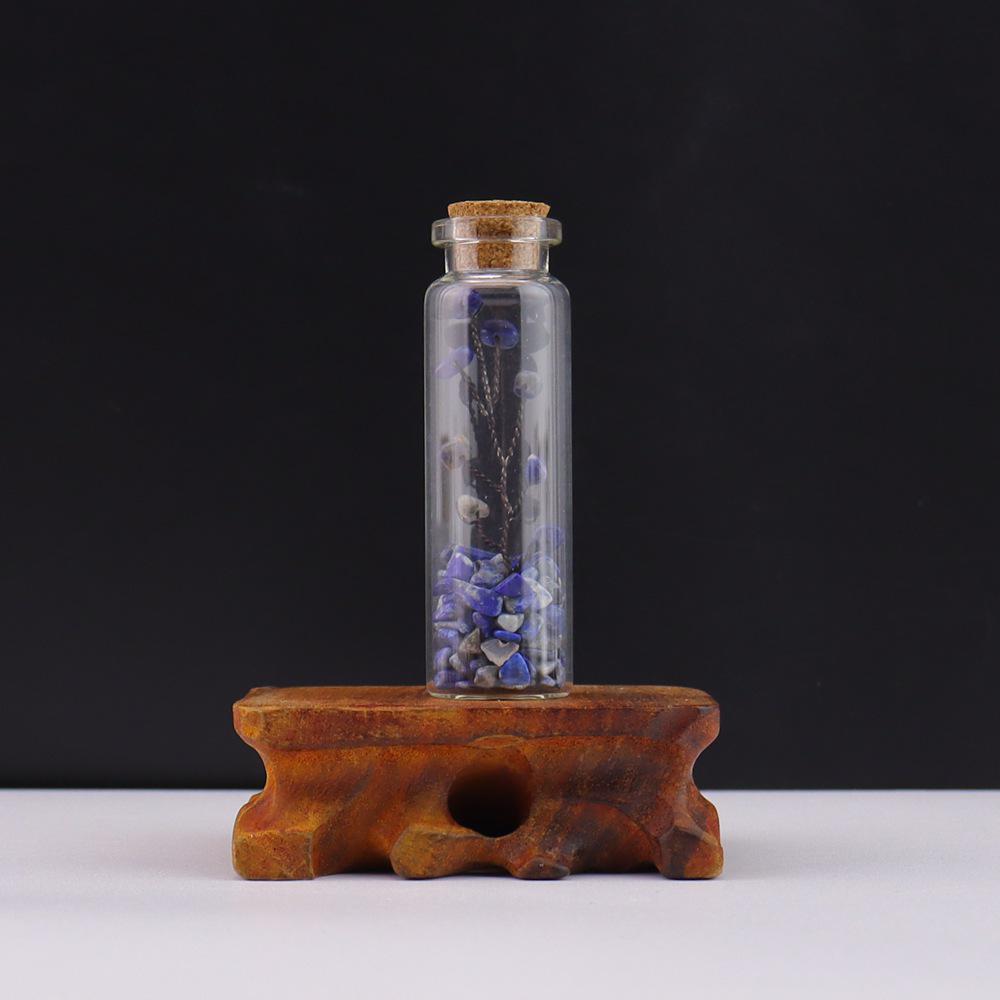 Seven-Color Gemstone Tree in Glass Bottle - Natural Crystal Specimen Craft