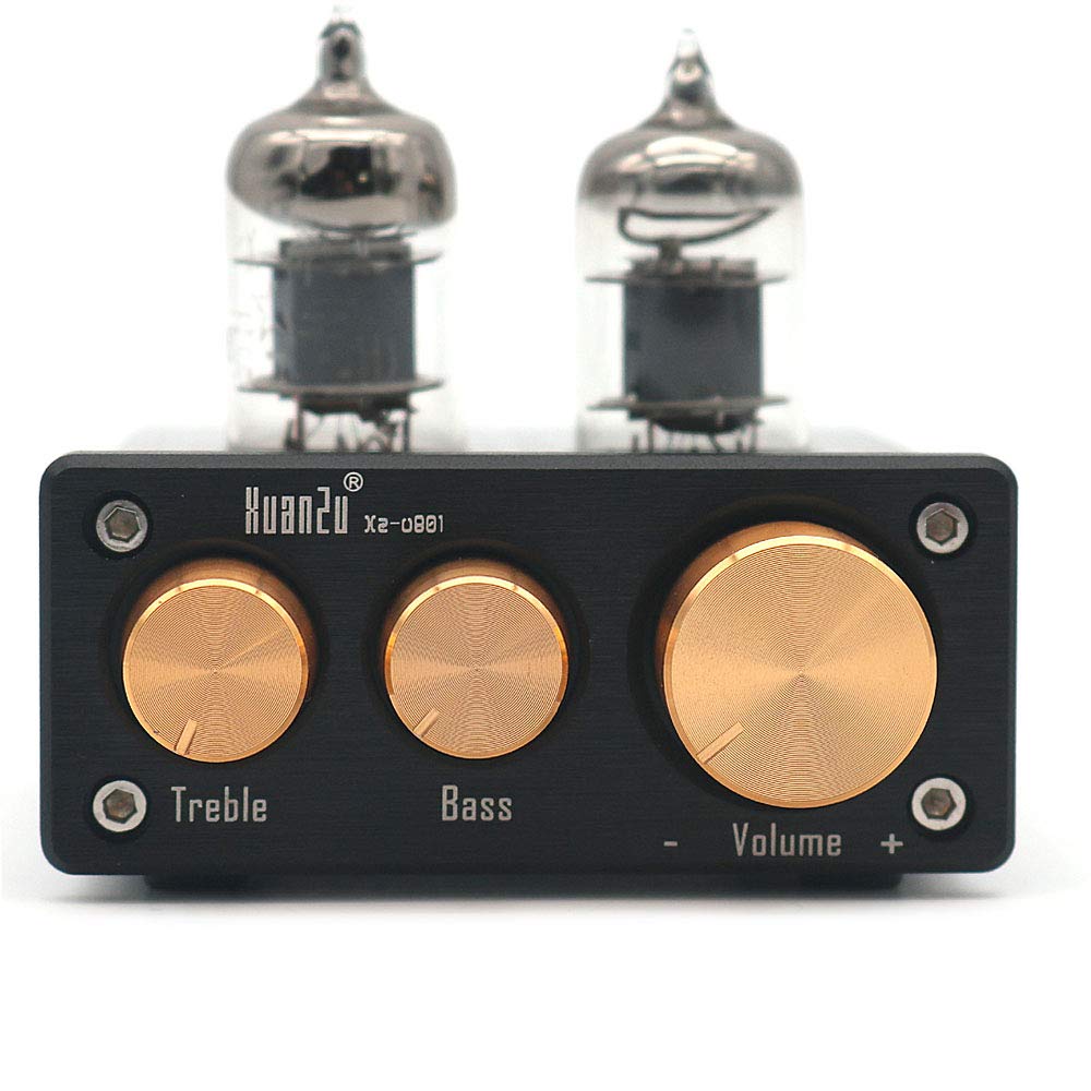 WINGONEER 6J1 Mini Vacuum Tube Preamp Audio Stereo Preamp Treble Bass Control Hi-Fi