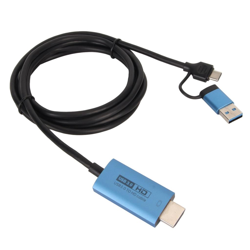 USB To HD Multimedia Interface Adapter Plug and Play USB Type C Converter Cable for Phone Laptop 6.6