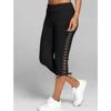 Dámské crop kalhoty s vysokým pasem Kontrola bříška Skinny Capris Kalhoty Jednobarevné Strečové Jógové Legíny