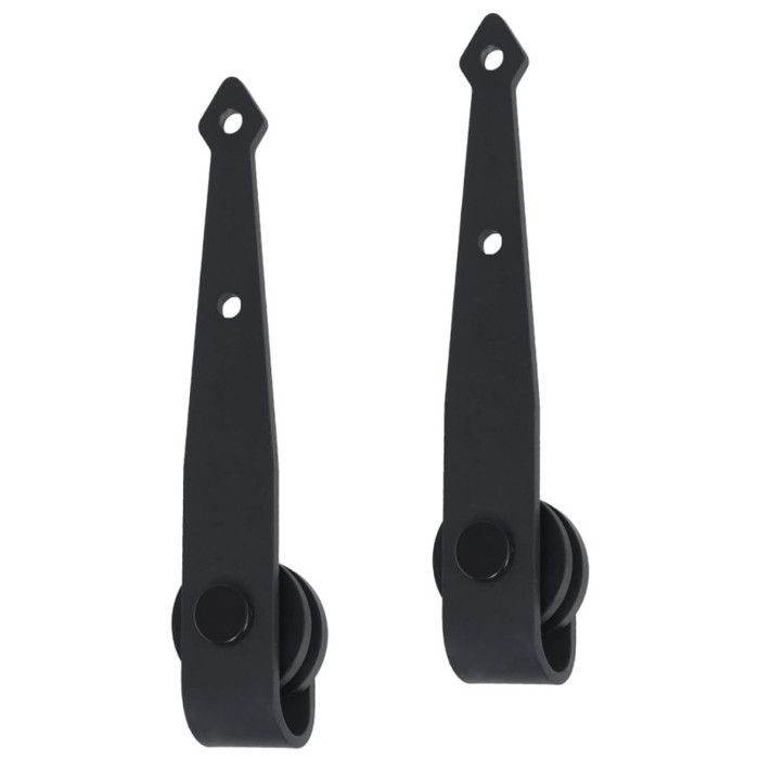 Kit de porte coulissante - vidaXL - 183 cm - Acier au carbone - Couleur noir - 20 kg max