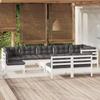Day and Night - Day and Night Garden Furniture 10 Pieces and Cushions White Solid Pine Wood