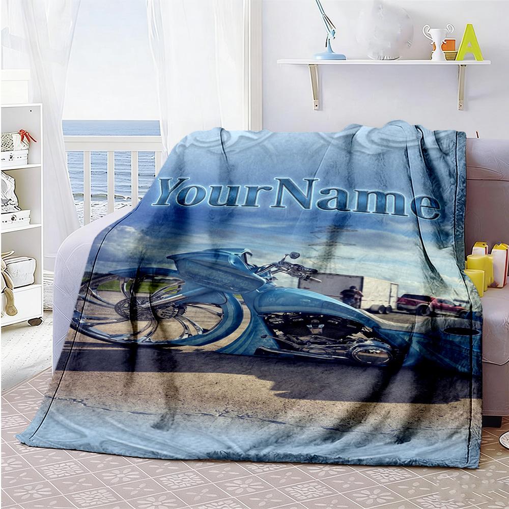 Harley-davidson Motorcycles Customize Text Blanket Multi-purpose Customizable Blanket Soft Warm Cozy for Bed Bedding Nap Living Room for All Occasions