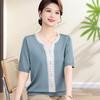Elegant Scissor Collar Knit Top for Middle-aged Moms - Summer 2026