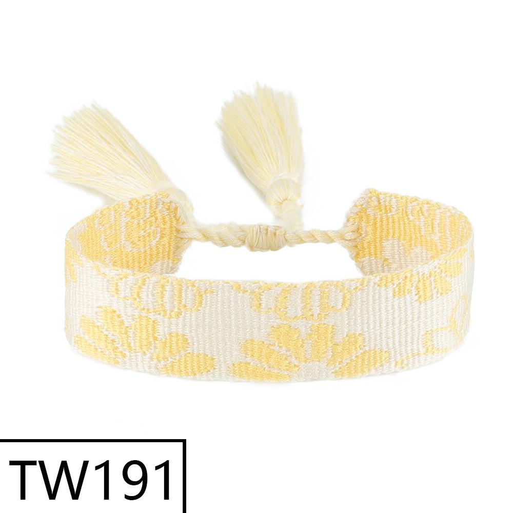 Customizable Handmade Bohemian Tassel Bracelet with Embroidered Logo - European & American Ethnic Friendship Style