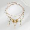 2Pcs Kpop Multilayer Lovely Butterfly Pendant Tassel Necklace Clip Earrings for Women Wed Bridal Exquisite Chain Y2K Jewelry Set