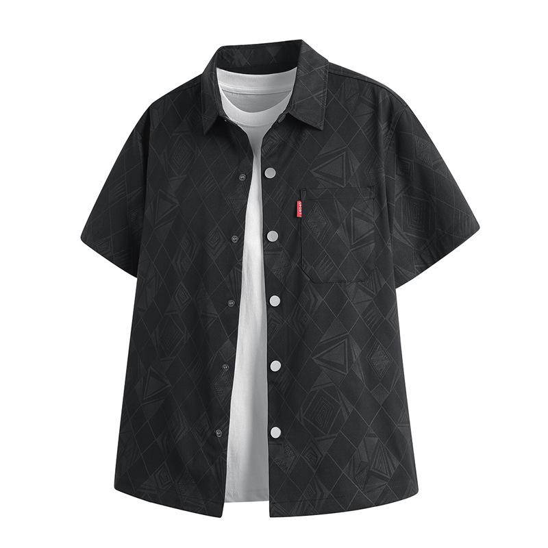 Men Loose Tie Dye Print Short Sleeve Casual Shirt Mens Fashion Top Outerwear L