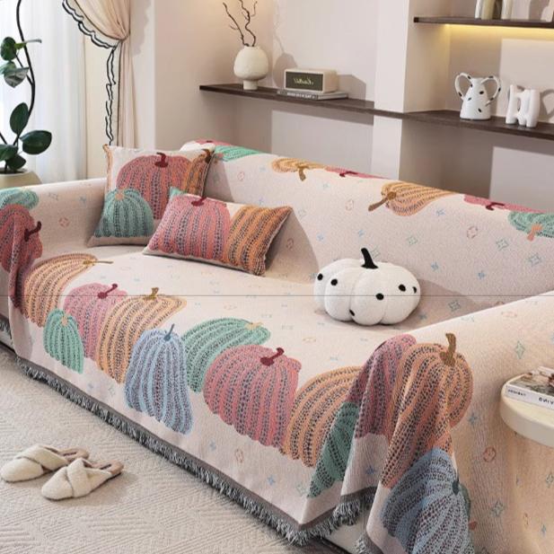 1 Stück Klassische Halloween Quaste Sofabezug, All-in-One Überwurf, Digitaldruck Festliche Dekoration für Sessel, Zweisitzer, 3-Sitzer, 4-Sitzer, Ecksofas