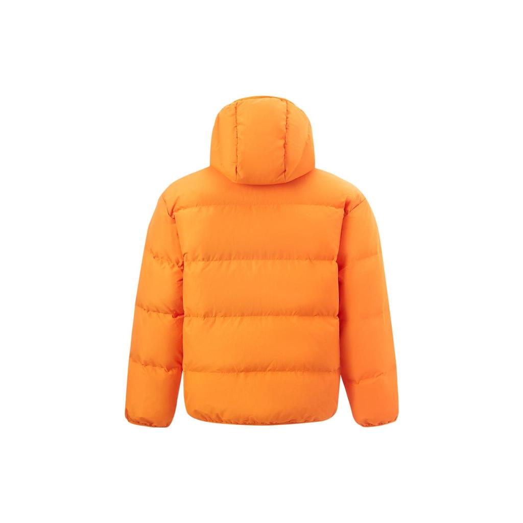 Li-Ning Badfive Letter Print Water-Resistant Loose Short Down Jacket Men Jacket Autumn-Orange AYMT141-7
