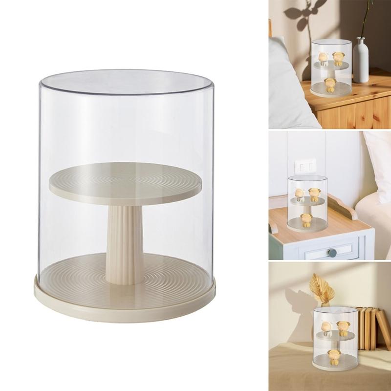 Dustproof 360 Degree Rotation Anime Display Case for Action Figures and Collectibles Plastic Blind Box Doll Container