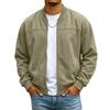 Men's Casual Long Sleeve Zip Up Baseball Jacket with Stand Collar and Pockets