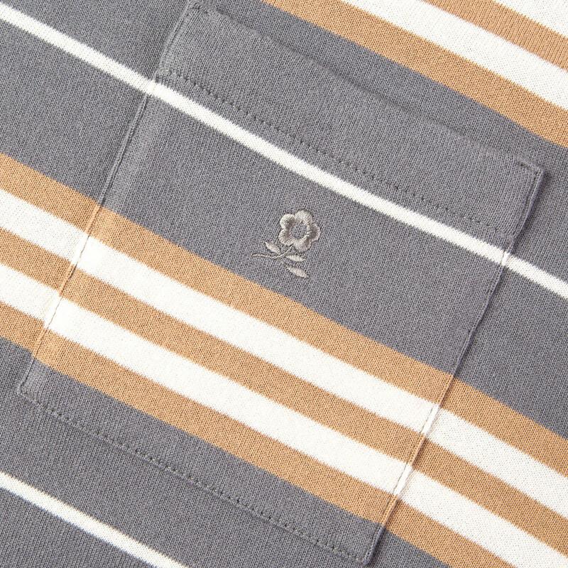 MONTAGUT Men's 100% Cotton Color Block Stripe Round Neck T-Shirt