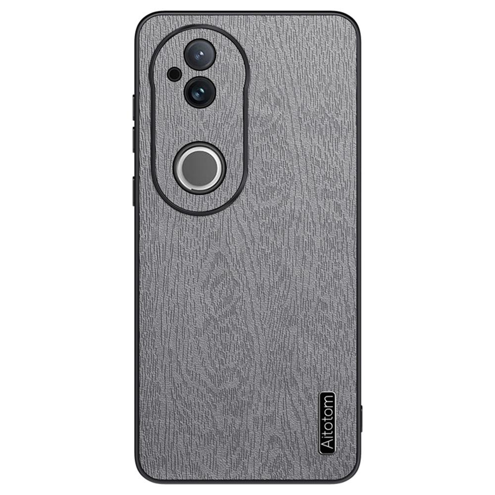 For Vivo S20 5G Case Wood Texture PU Leather Coated PC TPU Phone Cover