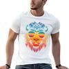 Rainbow Lion With Glasses T-Shirt T Shirts for Man Pack White T Shirt Man Plain Man T Shirt Cot