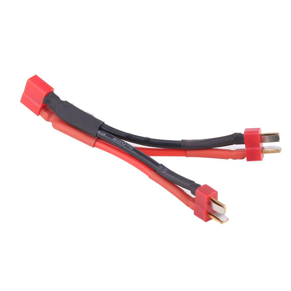 Deans Style T Plug 2 Male To T Plug 1 Female Power Cable Silicone Wire for 2 6S Lipo Battery