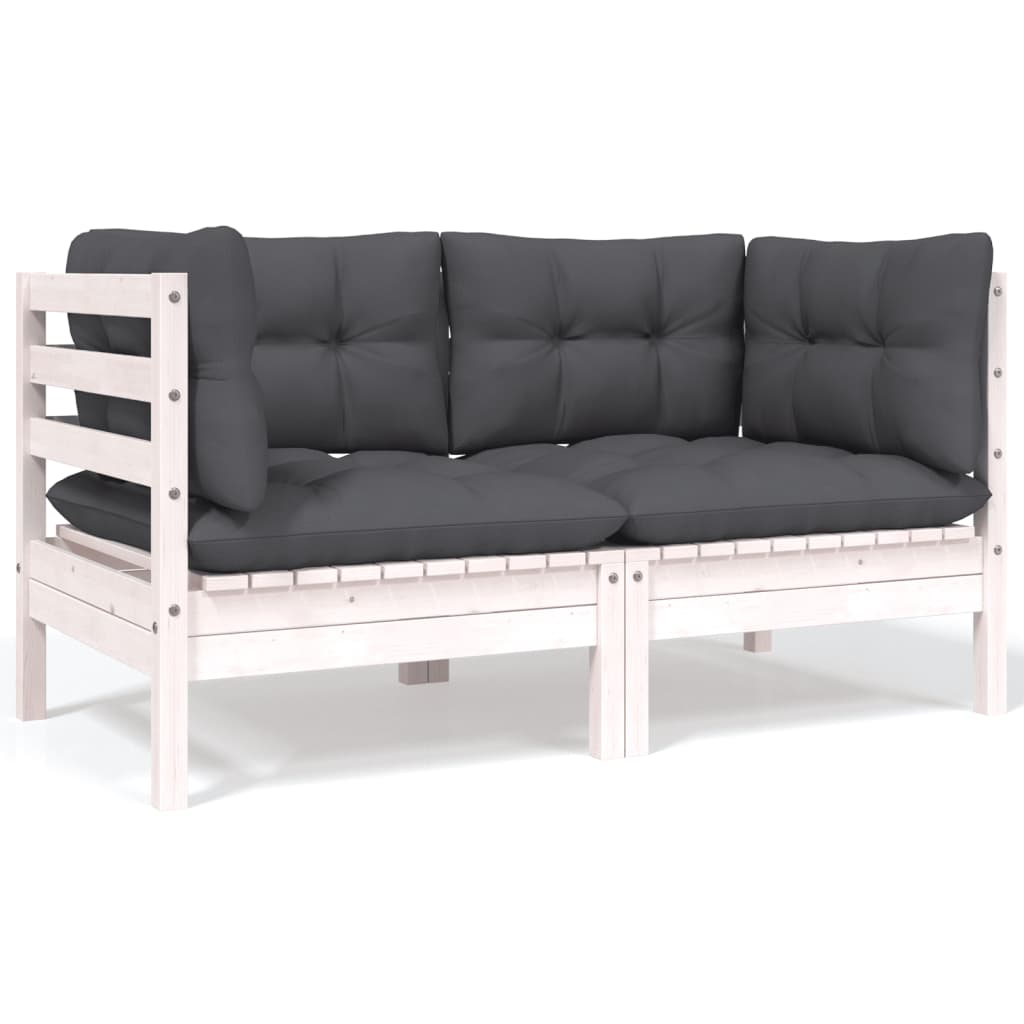 9 Piece Garden Lounge Set with Anthracite Cushions Pine Wood