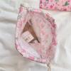 Cute Cartoon Bear Ladies Mini Drawstring Bags Retro Flower Women's Cosmetic Storage Bag Portable Sweet Female Coin Purse Handbag