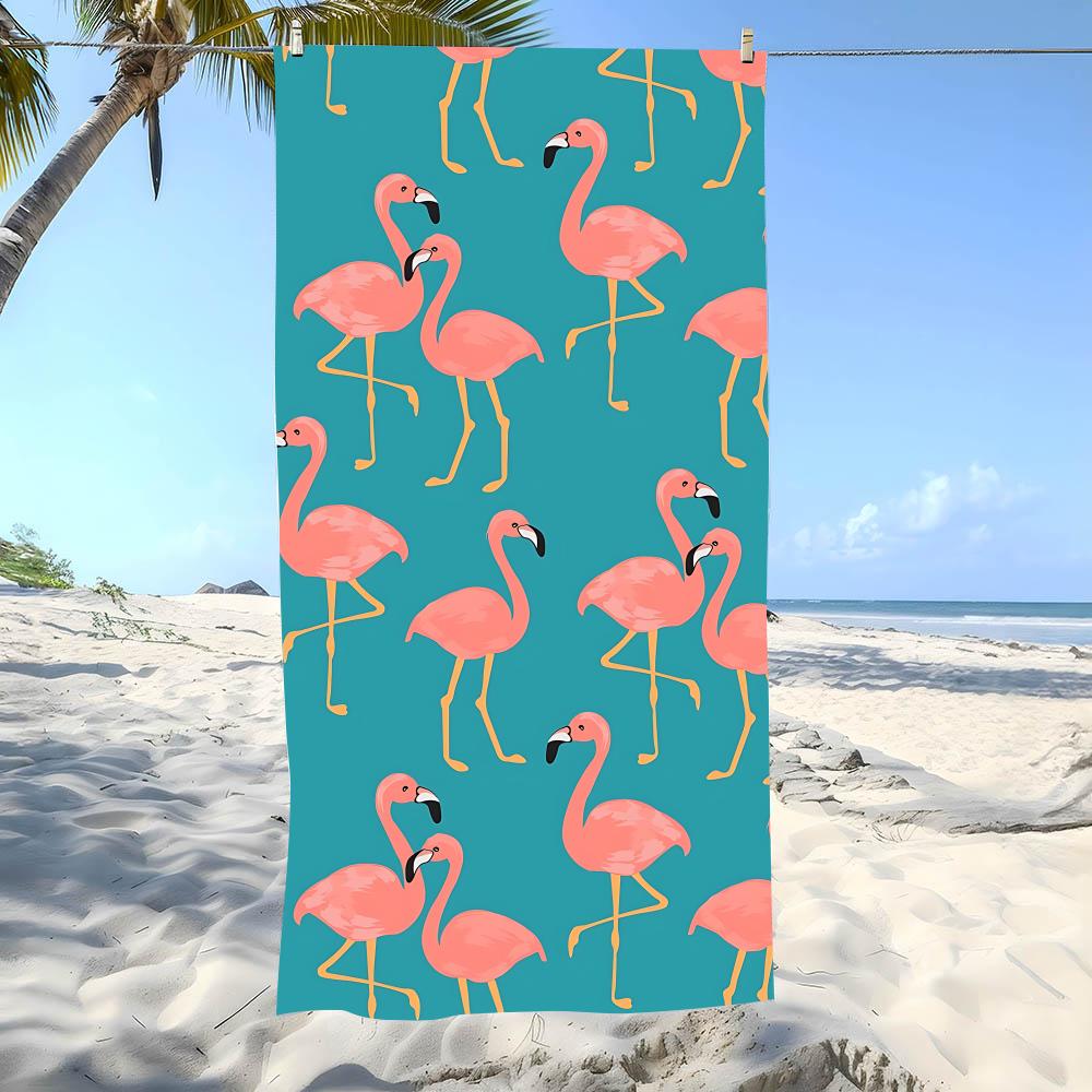 Graceful F-Flamingos Towel Beach Towel Oversized Super Absorbent Soft Swim Beachtowels For Men, Women