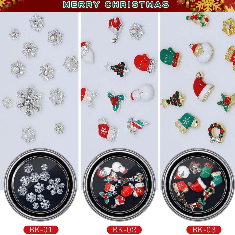 Claus Party Nail Rhinestones Christmas Nail Charms Christmas Nail Decorations Manicure Accessories
